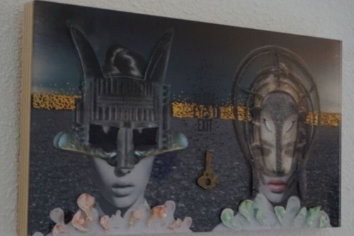 Foto met twee kunstenaars