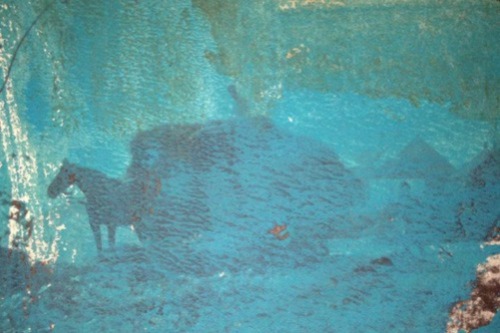 kunstwerk met meerdere kleuren, landschap 