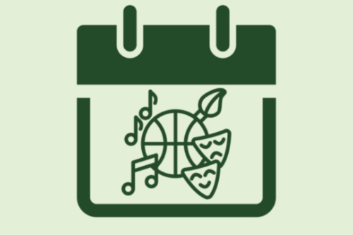 Afbeelding met agenda met illustratie cultuur en sport